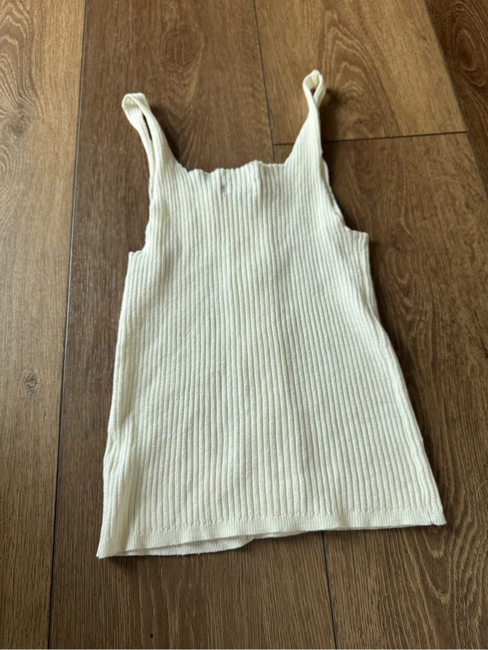 Timing Cream Ribbed Button-Front Tank Top - Picture 3 of 4
